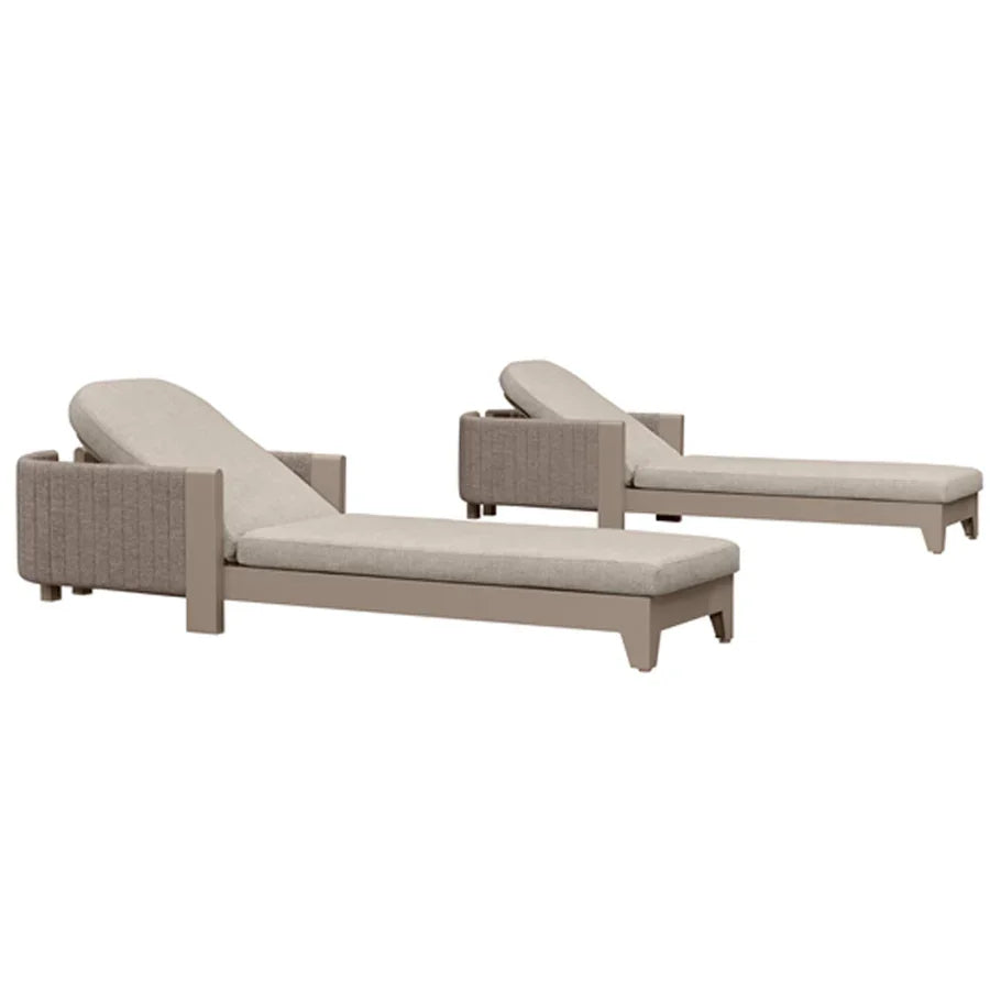 PURPLE LEAF – Chaises longues extérieures en aluminium avec coussin, réglables et inclinables pour bord de piscine et bain de soleil
