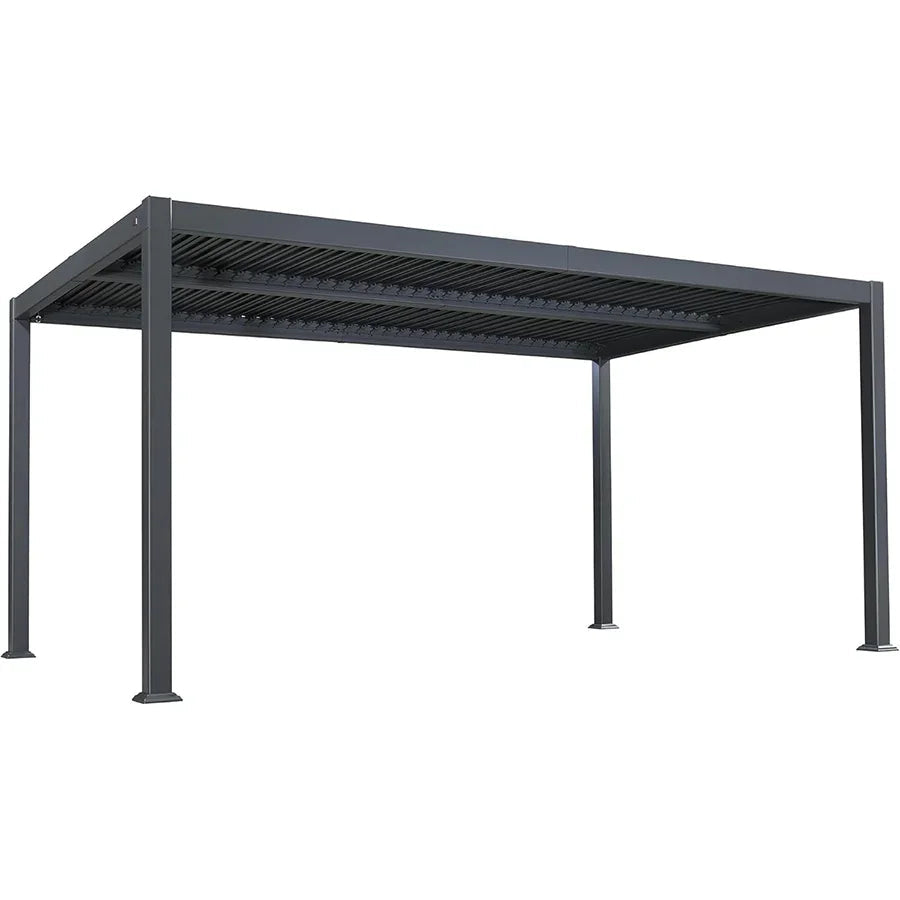 PURPLE LEAF Caesar – Pergola extérieure à lames orientables avec toit rigide réglable, gris