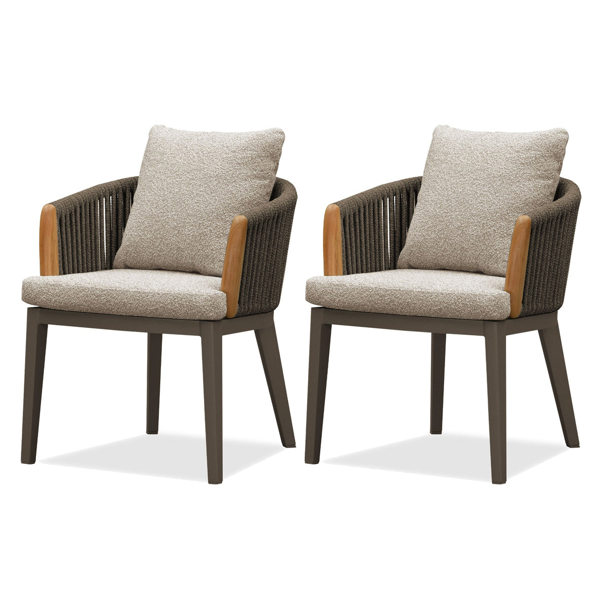 PURPLE LEAF Hailar – Ensemble repas extérieur familial avec table et chaises de terrasse en aluminium et coussins en oléfine