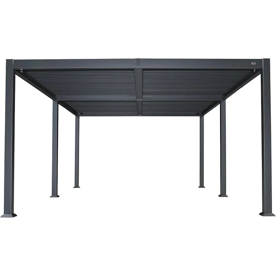 PURPLE LEAF Caesar – Pergola extérieure à lames orientables avec toit rigide réglable, gris