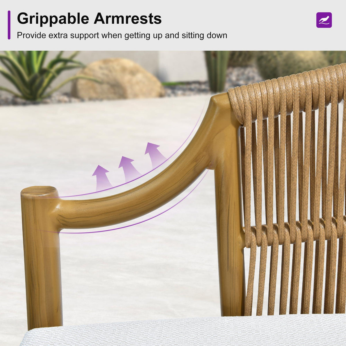 PURPLE LEAF Buler – Ensemble salon de terrasse moderne 4/8 pièces avec fauteuils en rotin, canapé et table basse pour bord de piscine