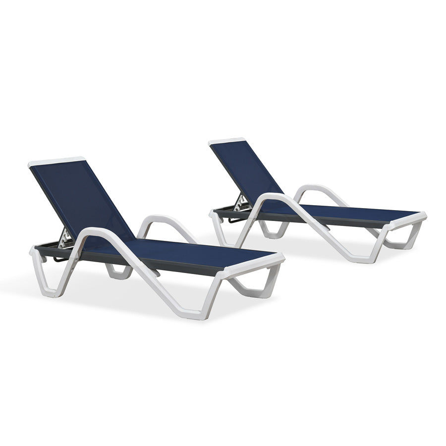 Clearance-PURPLE LEAF – Chaise longue de terrasse en plastique avec structure en aluminium, empilable pour piscine, plage et bain de soleil