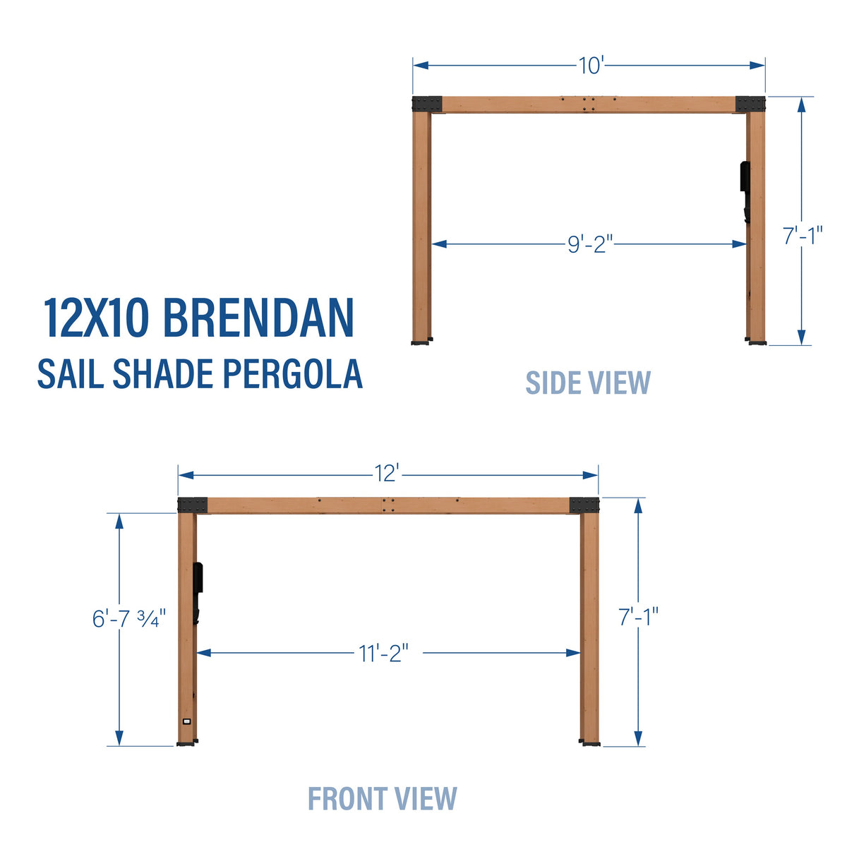 Brendan 12x10 – Pergola avec voile d’ombrage
