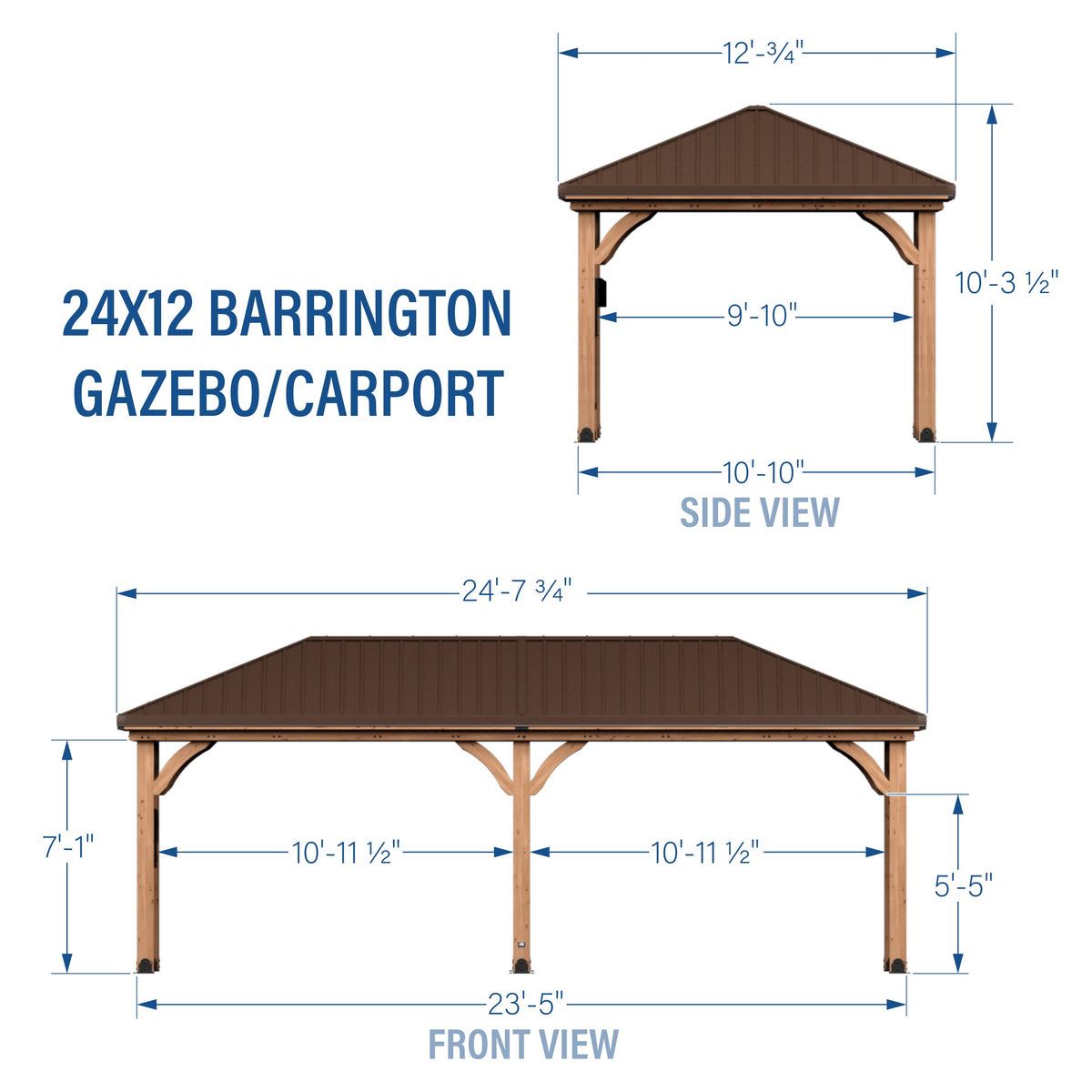Barrington 24x12 – Abri voiture / pavillon