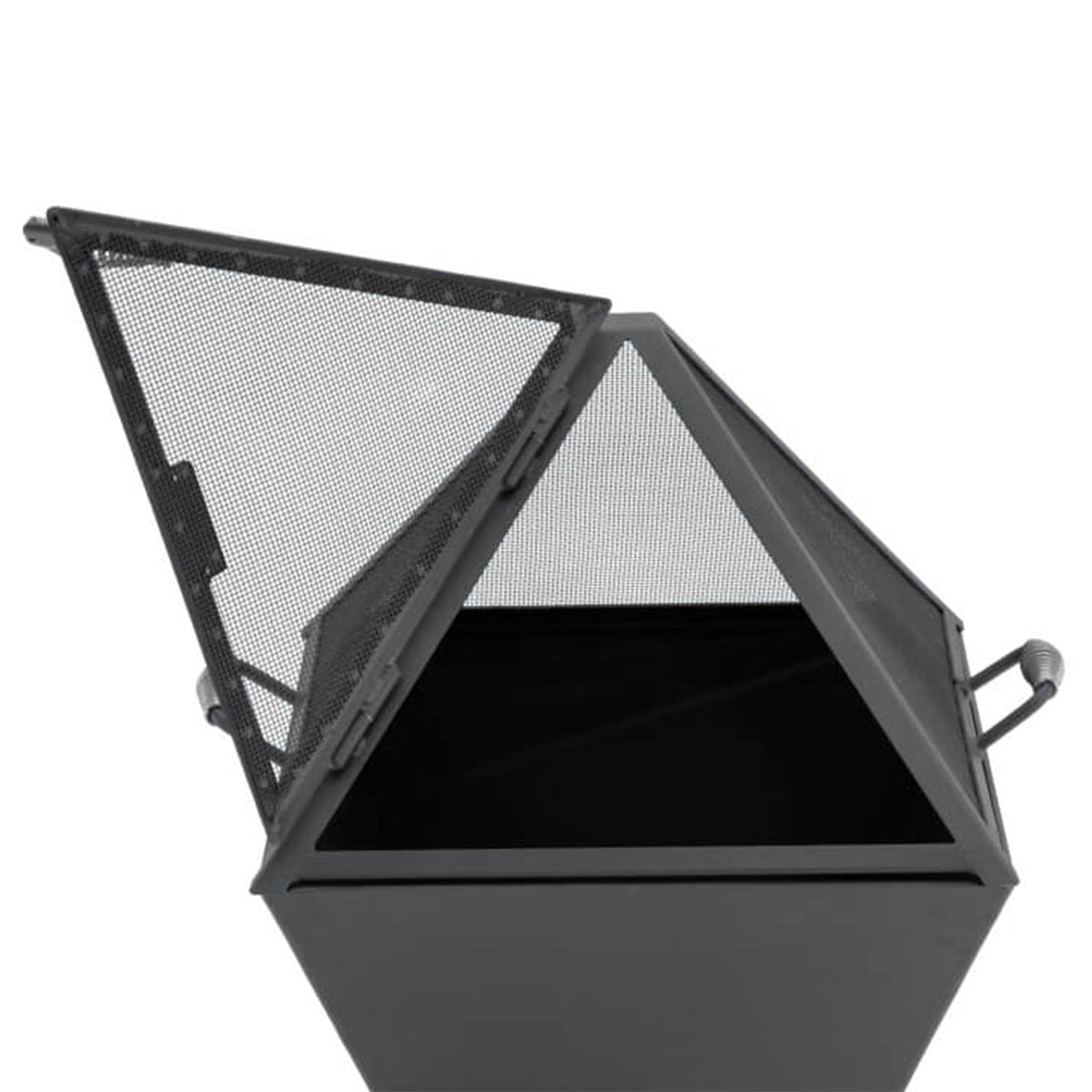 Iron Embers Modern Cube 24" – Ensemble brasero avec pare-étincelles, porte simple
