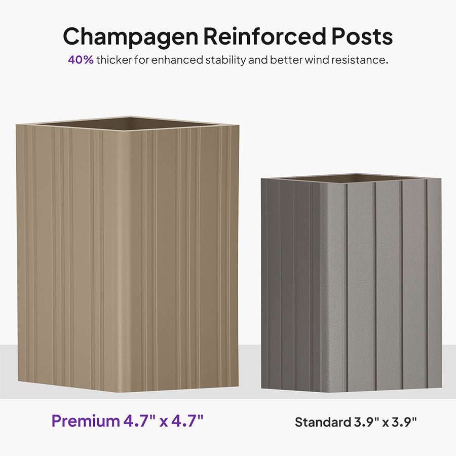 PURPLE LEAF – Pavillon de jardin Champagne à toit rigide en acier galvanisé avec rideau amélioré et éclairage