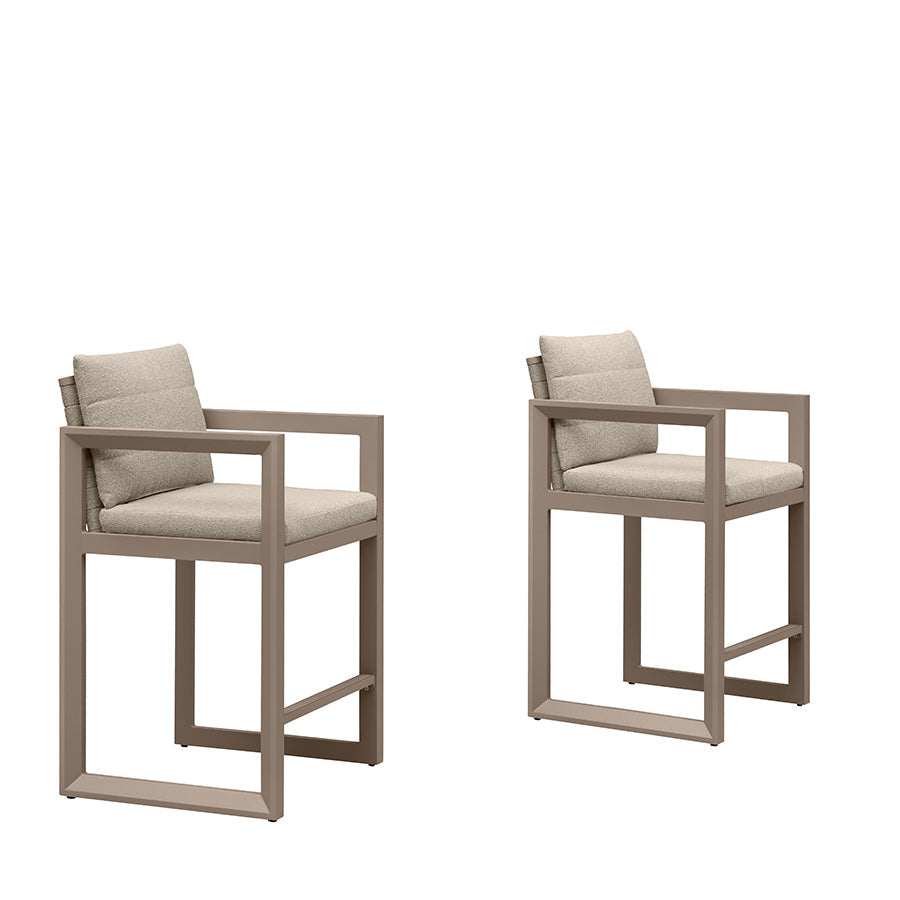 PURPLE LEAF Caesar – Tabourets de bar modernes en aluminium avec coussins amovibles pour cuisine, îlot extérieur et jardin