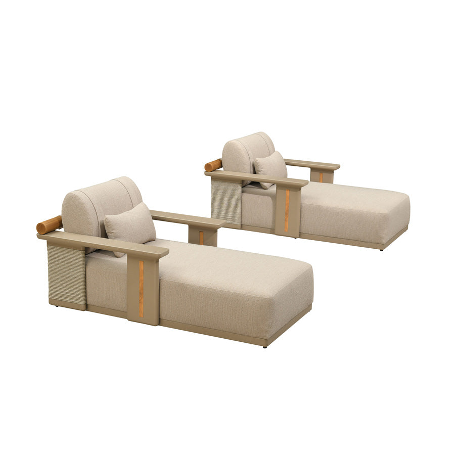 PURPLE LEAF – Chaise longue extérieure en aluminium avec oreiller, inclinable pour plage, piscine, pelouse et bain de soleil