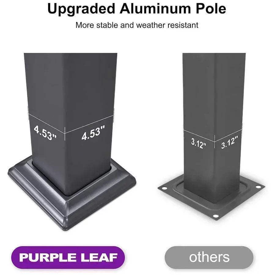 PURPLE LEAF Caesar – Pergola extérieure à lames orientables avec toit rigide réglable, gris