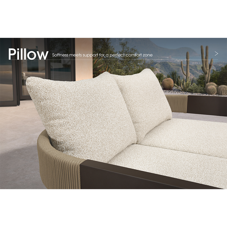 PURPLE LEAF – Lit de repos extérieur large avec coussin et oreiller