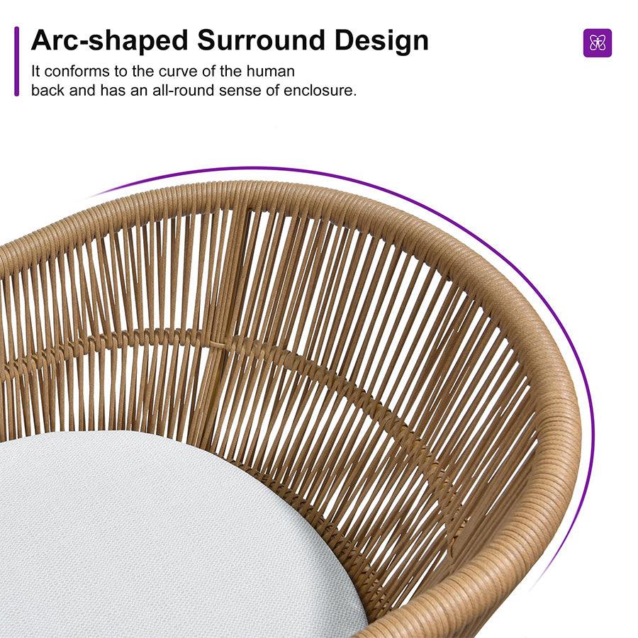 PURPLE LEAF Buler – Ensemble salon de terrasse moderne 4/8 pièces avec fauteuils en rotin, canapé et table basse pour bord de piscine