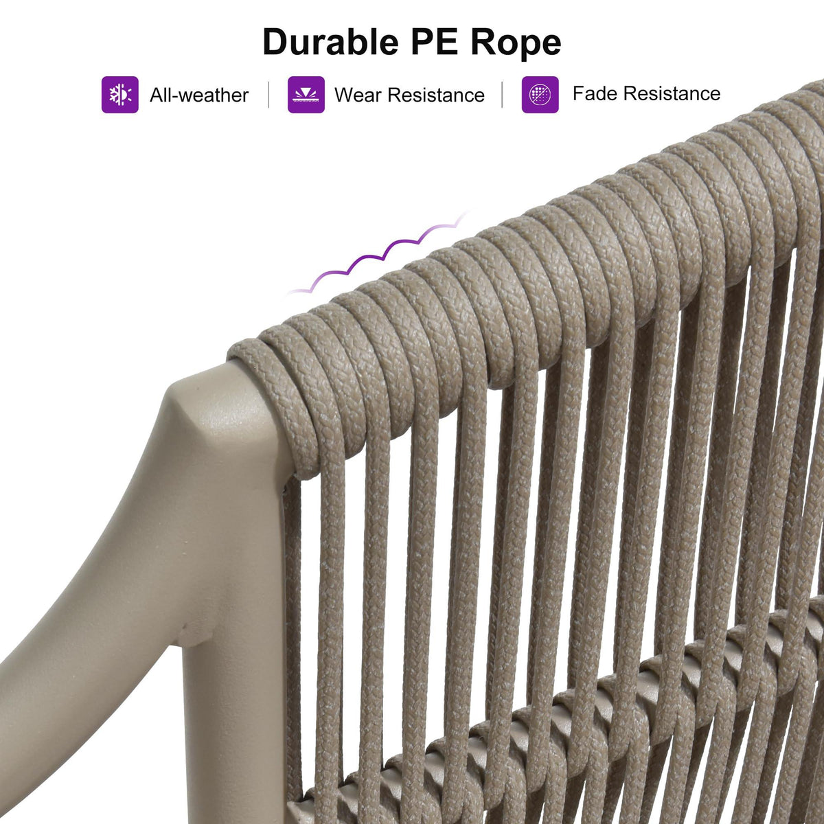 PURPLE LEAF Buler – Ensemble salon de terrasse moderne 4/8 pièces avec fauteuils en rotin, canapé et table basse pour bord de piscine