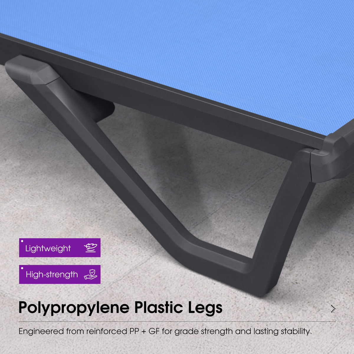 PURPLE LEAF – Chaise longue extérieure à 5 positions avec structure en aluminium et assise en Textilene, légère et durable pour terrasse et piscine