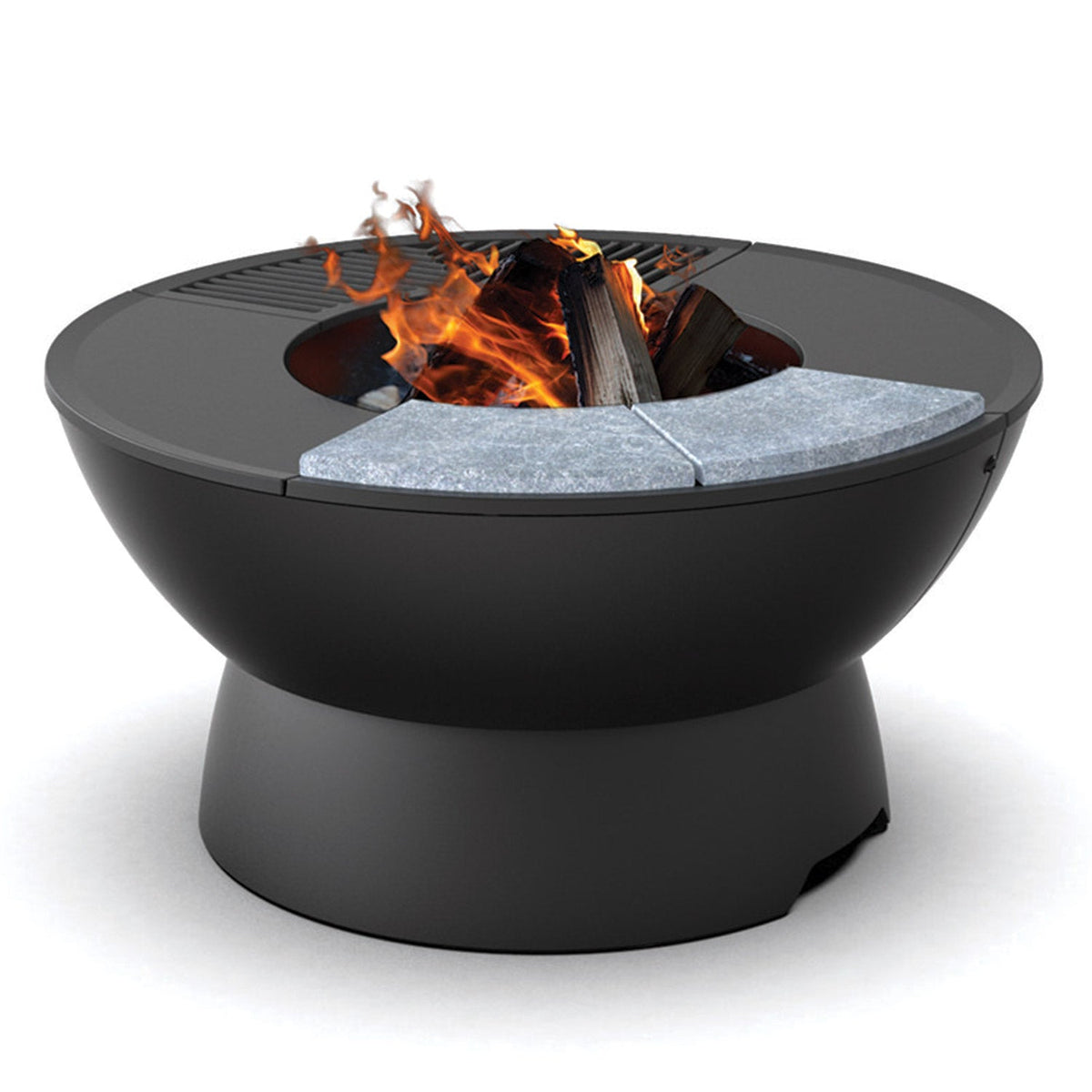Meteor 38” – Brasero en fonte avec base basse, grilles de cuisson, plancha et surfaces en stéatite