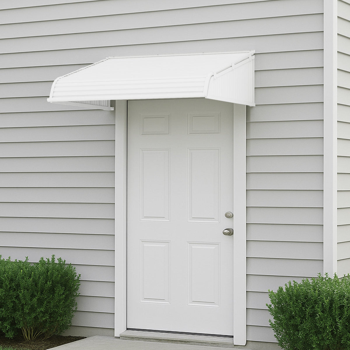 Kozyard Door/Window Awnings withwith 2 Side Wings, Aluminium Renforcé Frame avec Impact-Resistant PVC Panels, Shade Angle Set During Installation, Rain, Snow & UV Protection Door Canopy - Kozyard LLC.