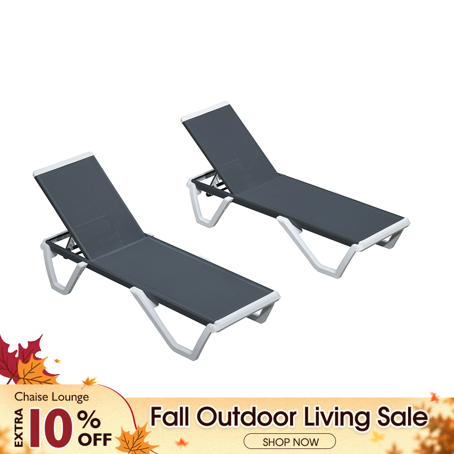 Clearance-PURPLE LEAF – Chaise longue de terrasse en plastique avec structure en aluminium, empilable pour piscine, plage et bain de soleil
