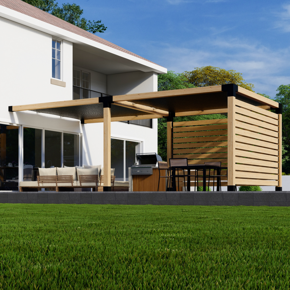 Kit de pergola pour porte arrière