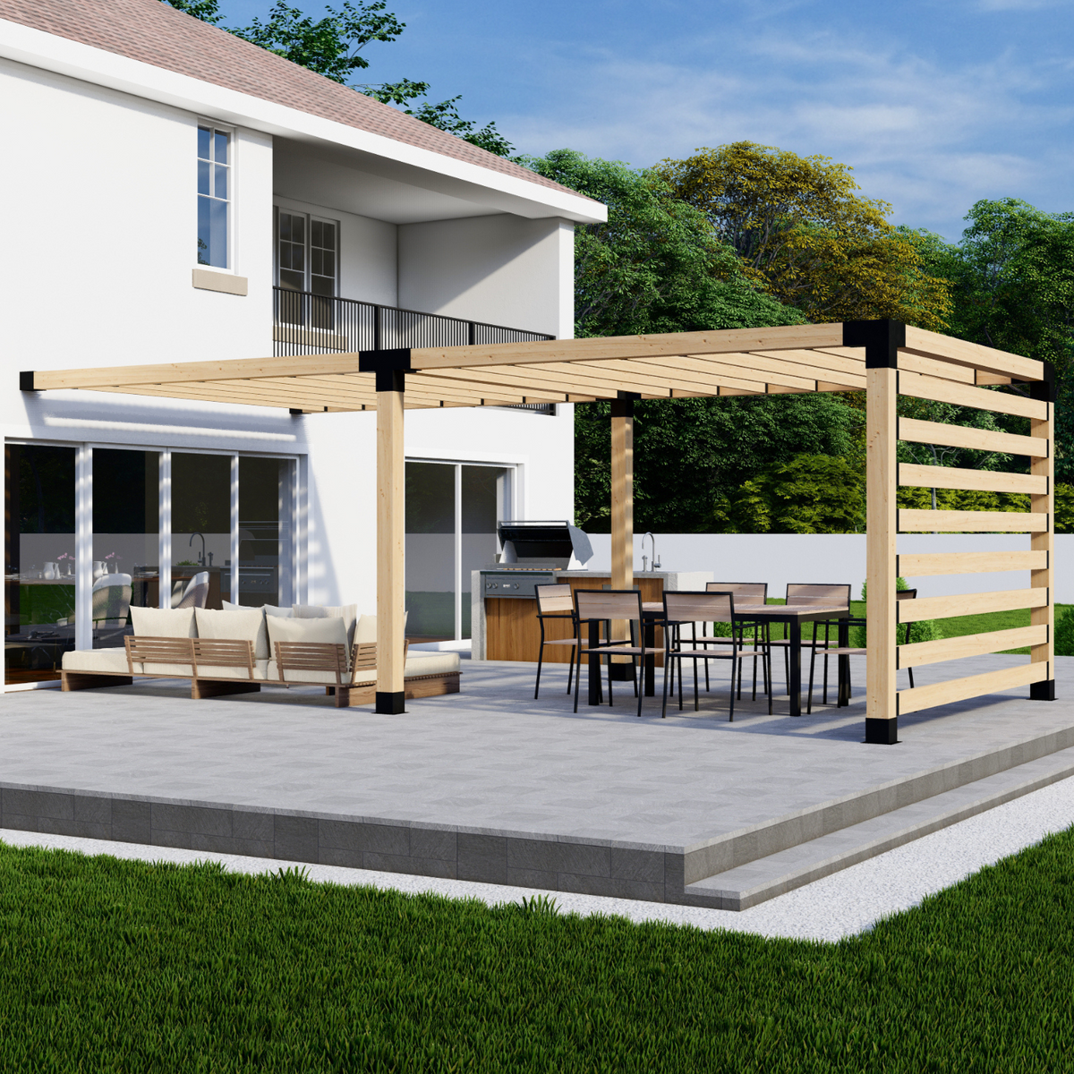 Kit pour pergola au-dessus d’un barbecue ou d’une terrasse