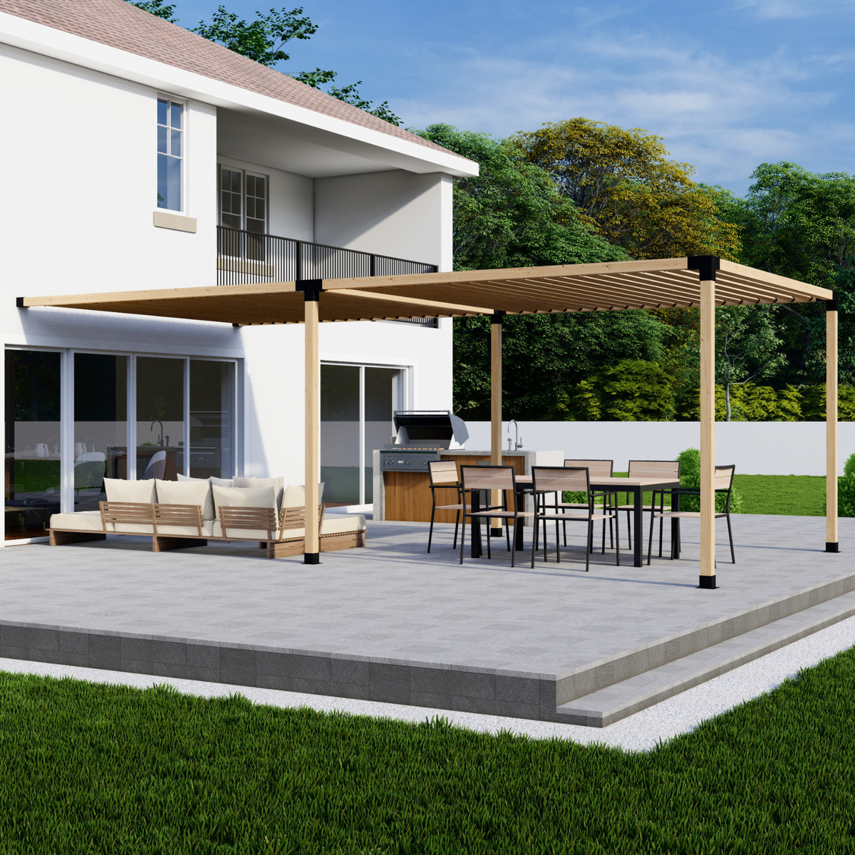 Kit de pergola murale avec toit