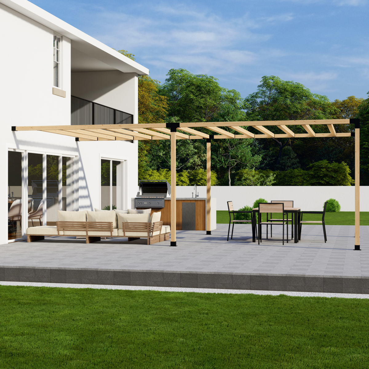 Kit de supports pour pergola adossée en bois