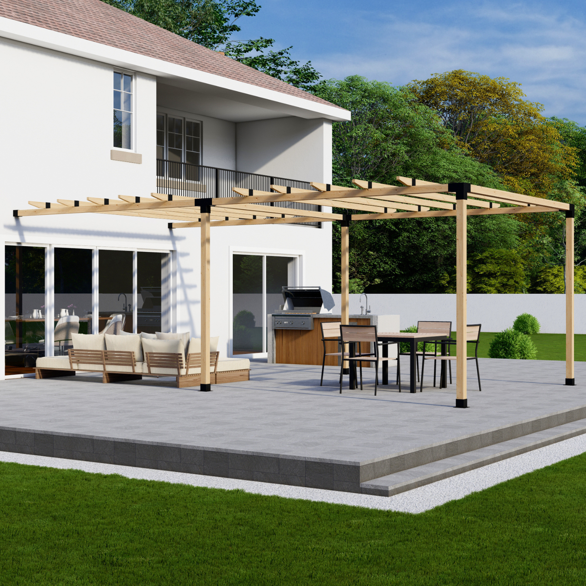 Ensemble de supports 4x4 pour pergola sur terrasse