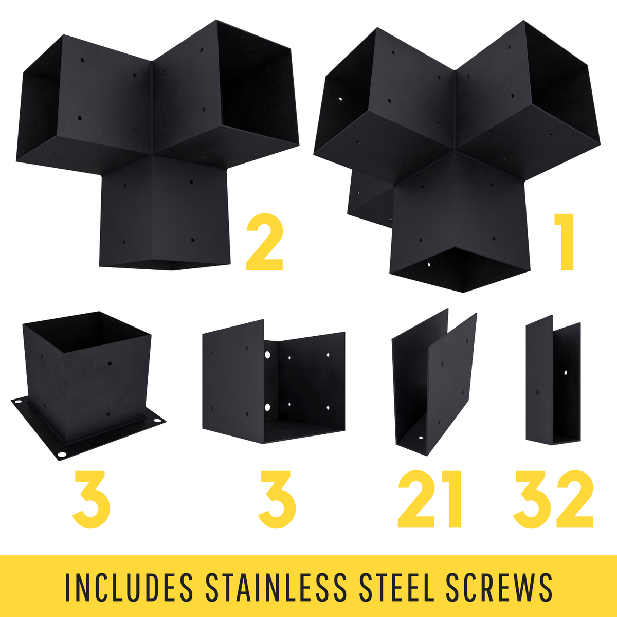 Kit de supports renforcés 6x6 pour pergola