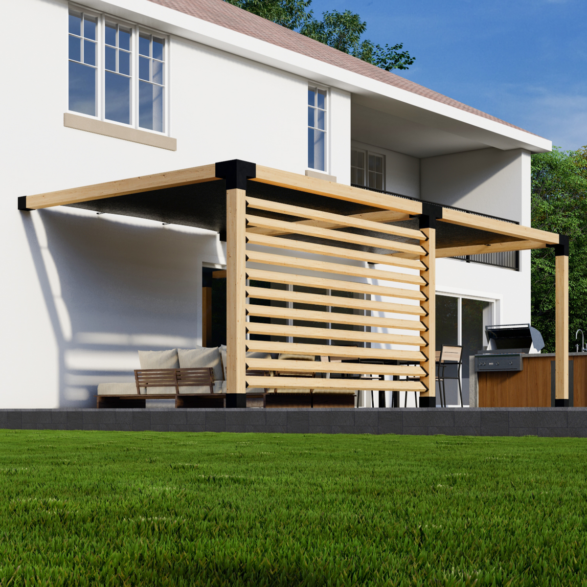 Kit de solives et supports pour pergola