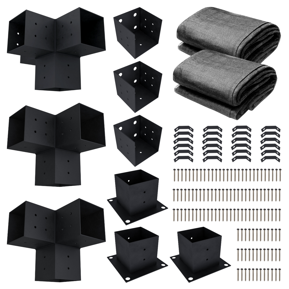 Kit DIY de pergola adossée avec toiles d’ombrage – Toute taille jusqu’à 24' x 12'