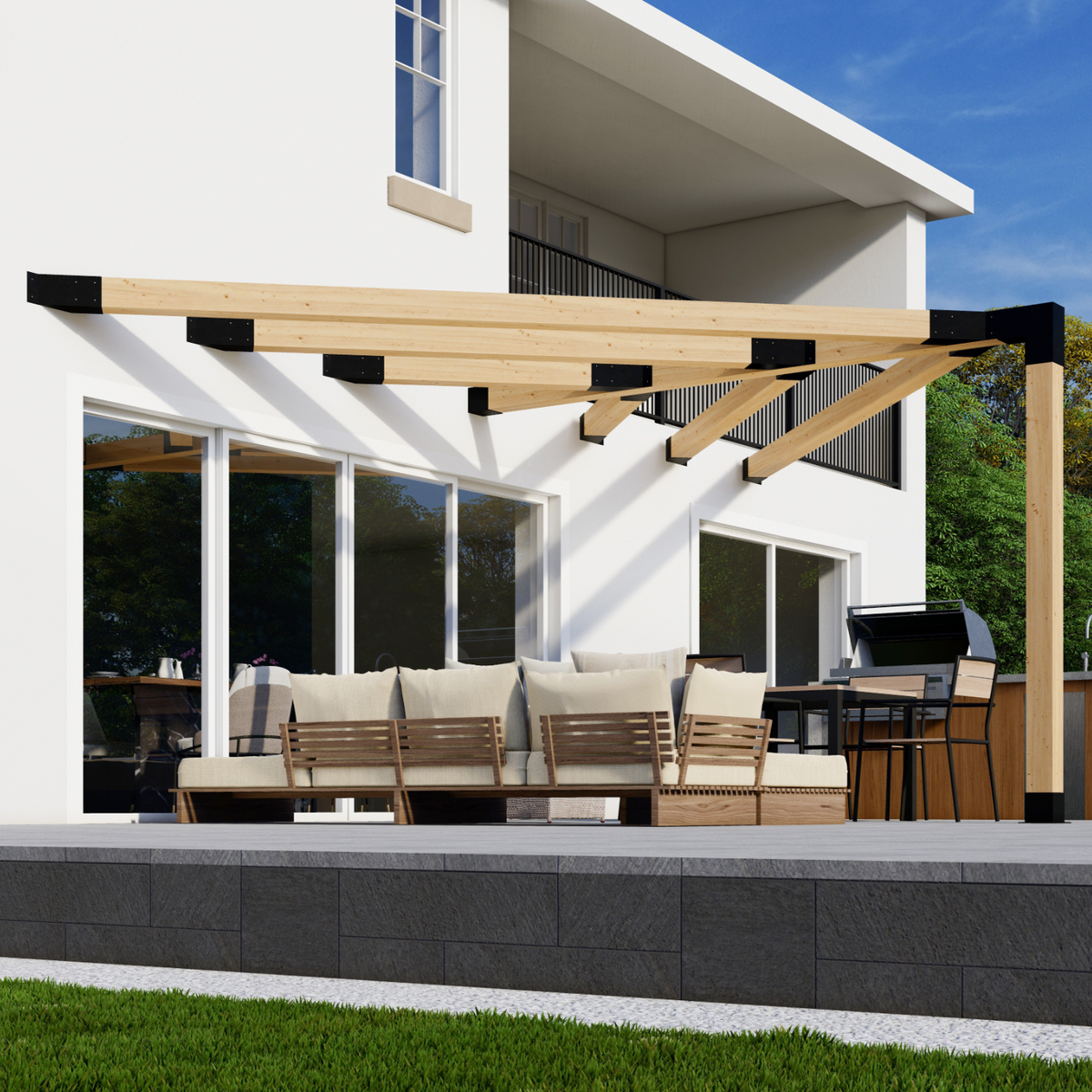 Kit de pergola à toit ouvert