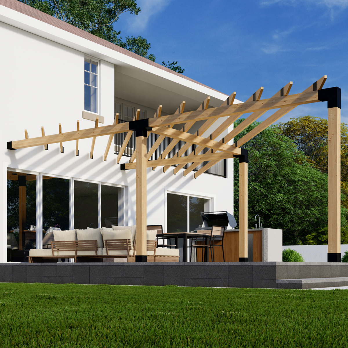 Kit de grande pergola triangulaire