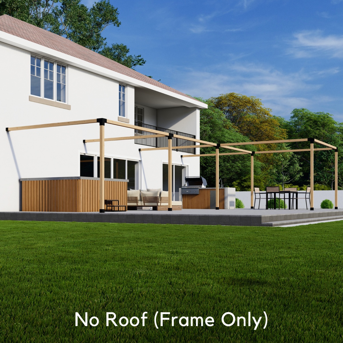 Kit pour pergola d’angle adossée à la maison