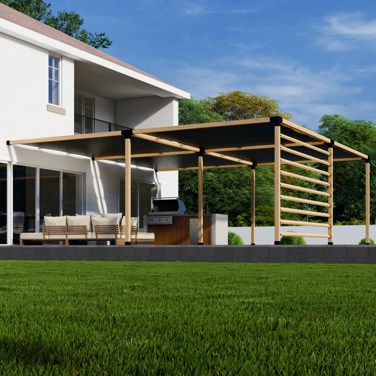 Kit de pergola en bois massif (supports 4x4 ou 6x6)