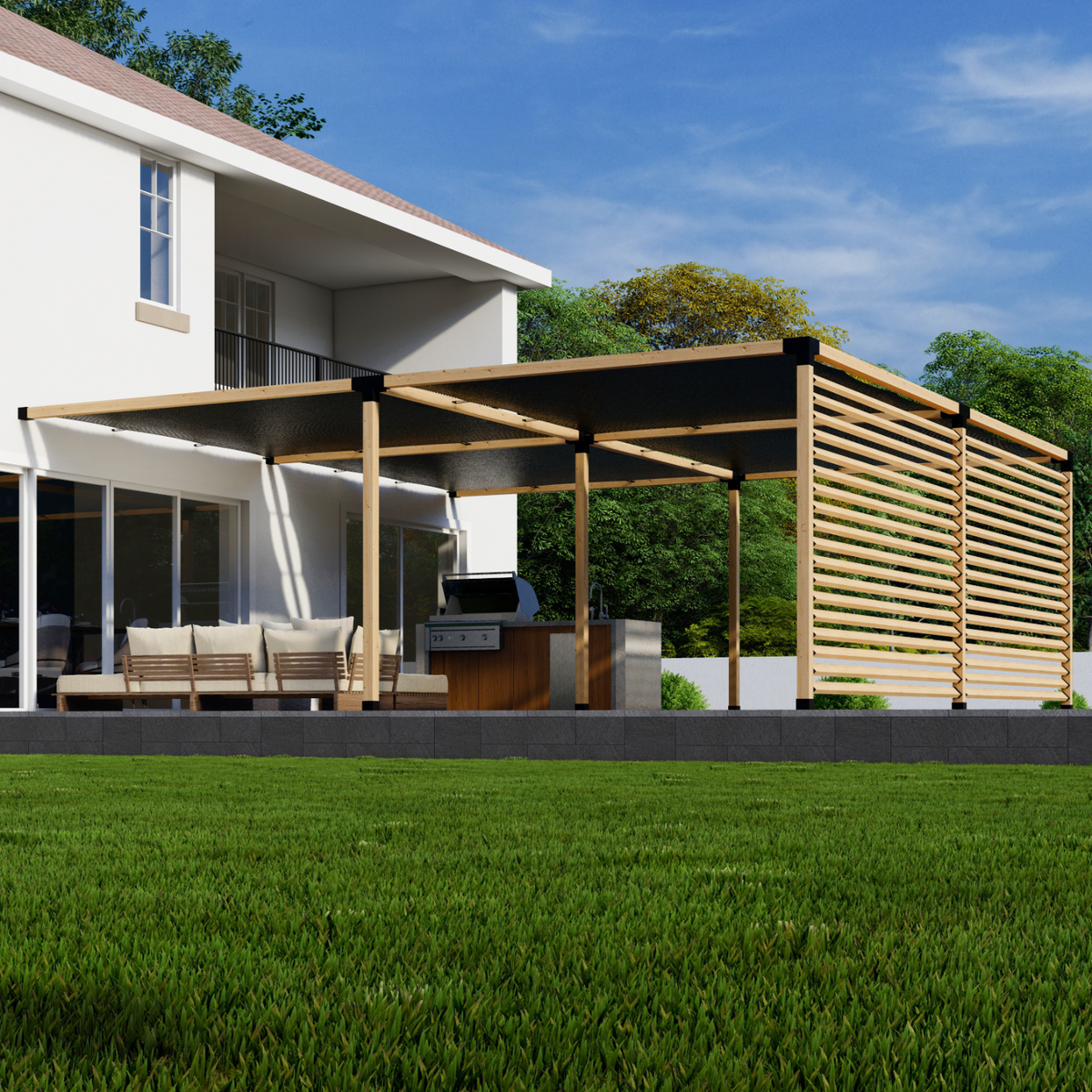 Kit DIY de pergola avec parois treillis