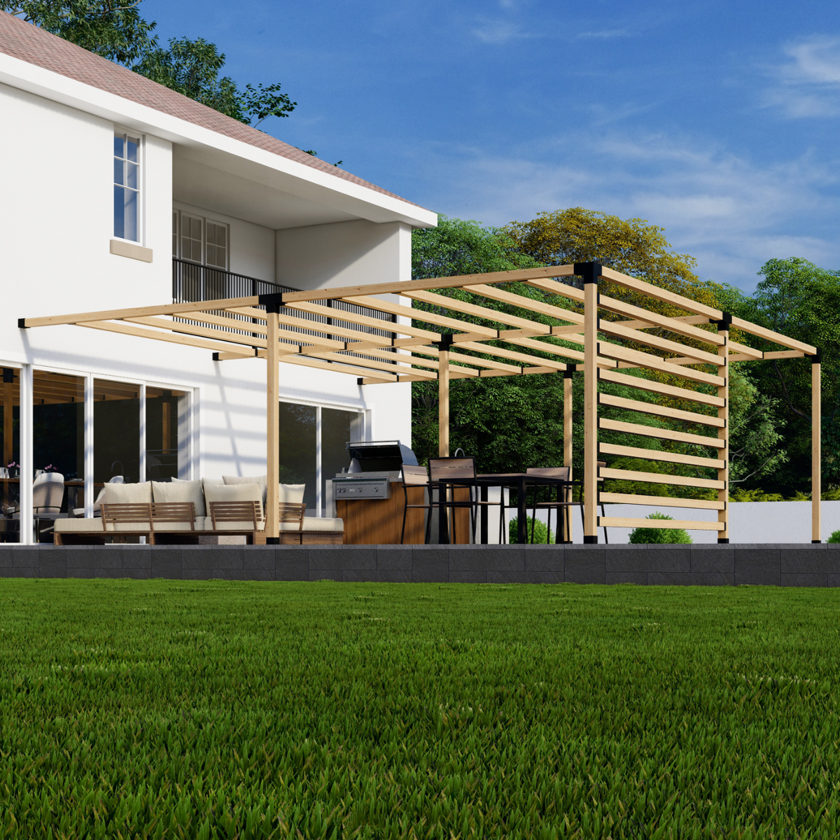 Kit de pergola pour terrasse ou barbecue