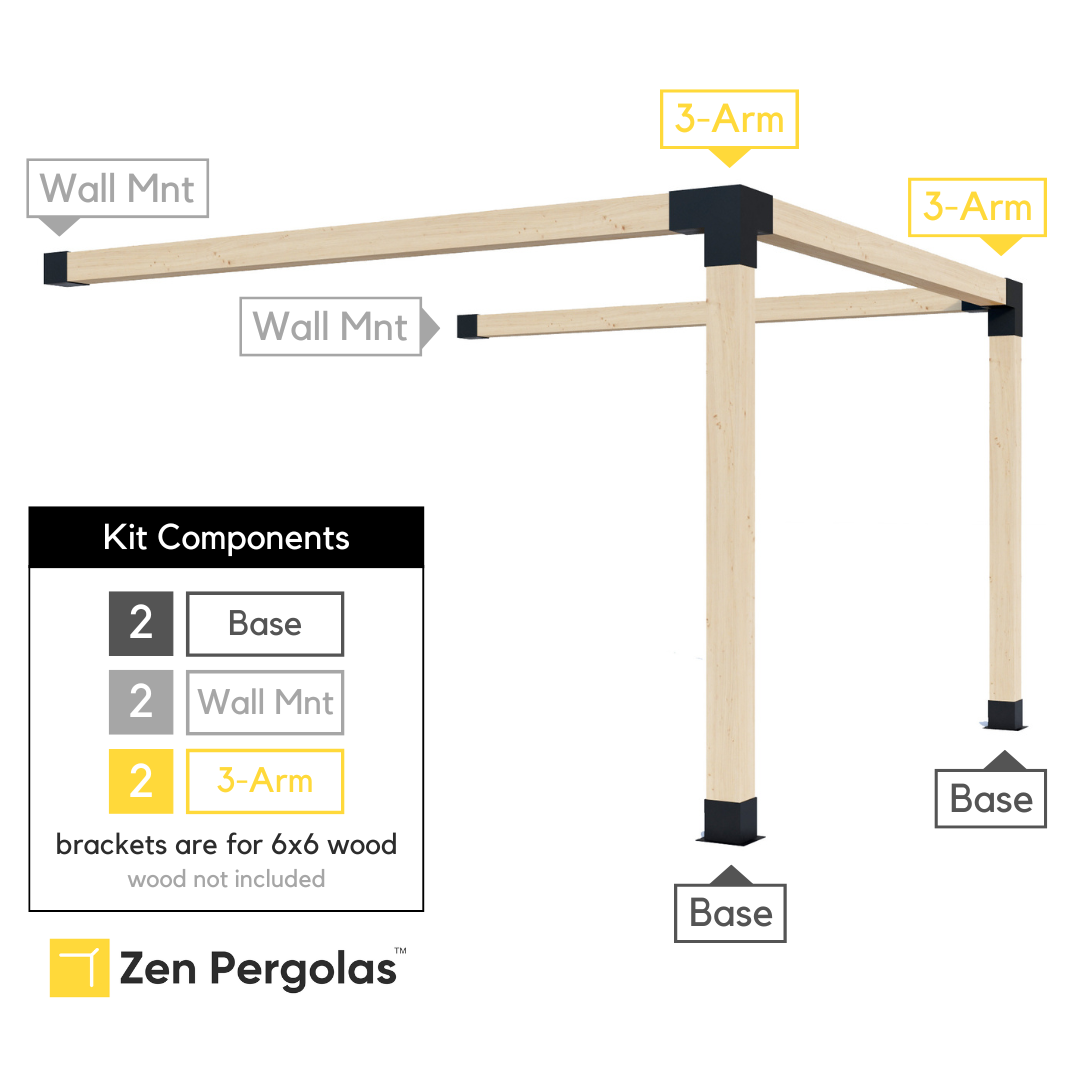 Pergola adossée à la maison 12' x 9' avec toit
