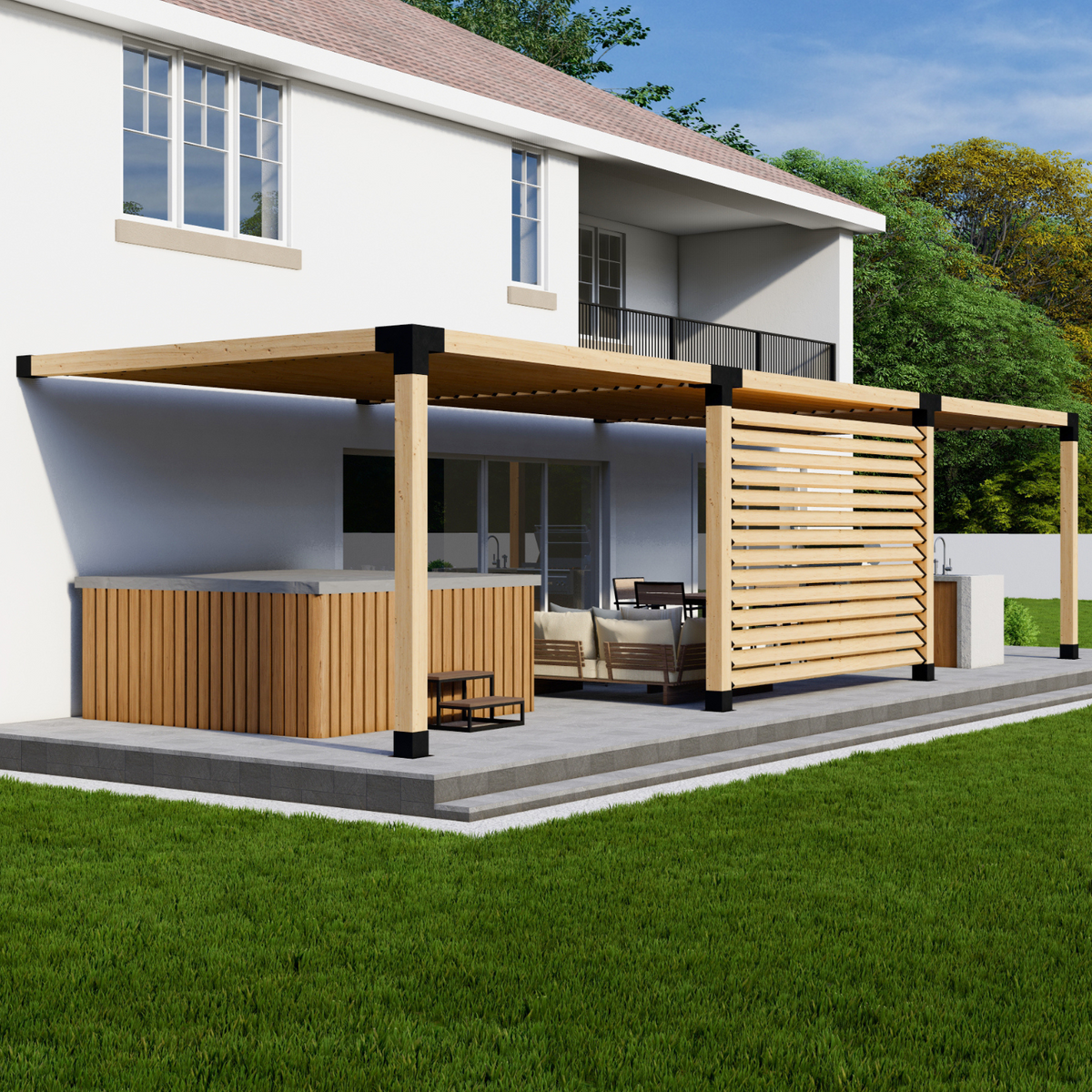 Kit pour construire une pergola avec toit