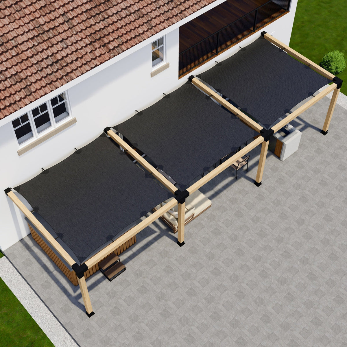 Kit de pergola avec couverture d’ombrage