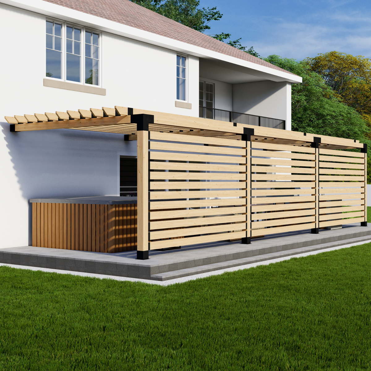 Kit de supports pour pergola construite sur une terrasse