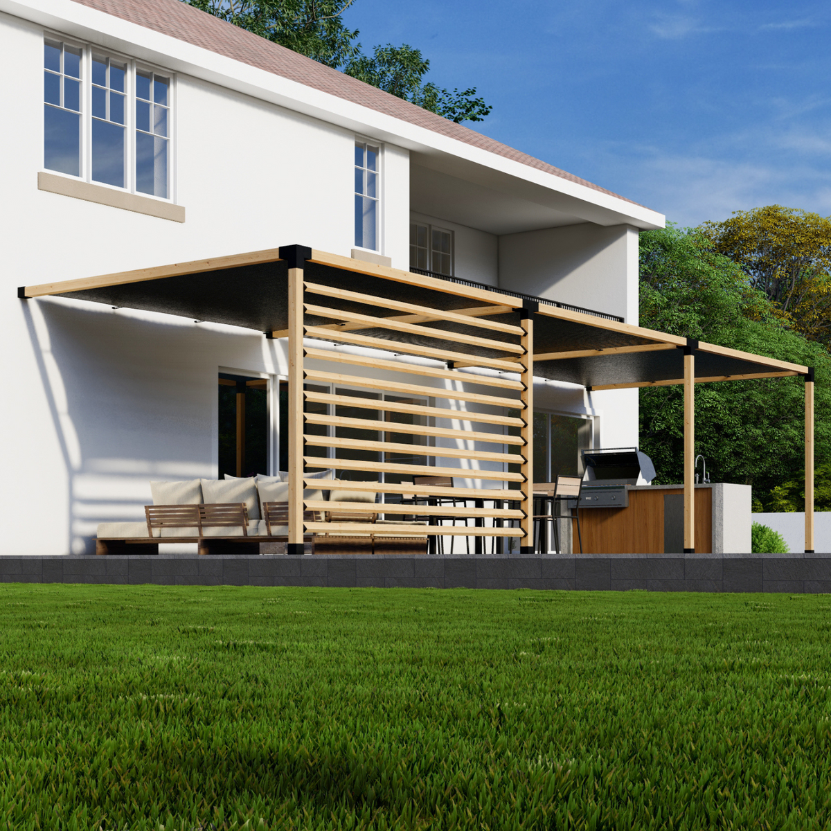 Kit de supports pour pergola de terrasse en cèdre (ou autre bois)