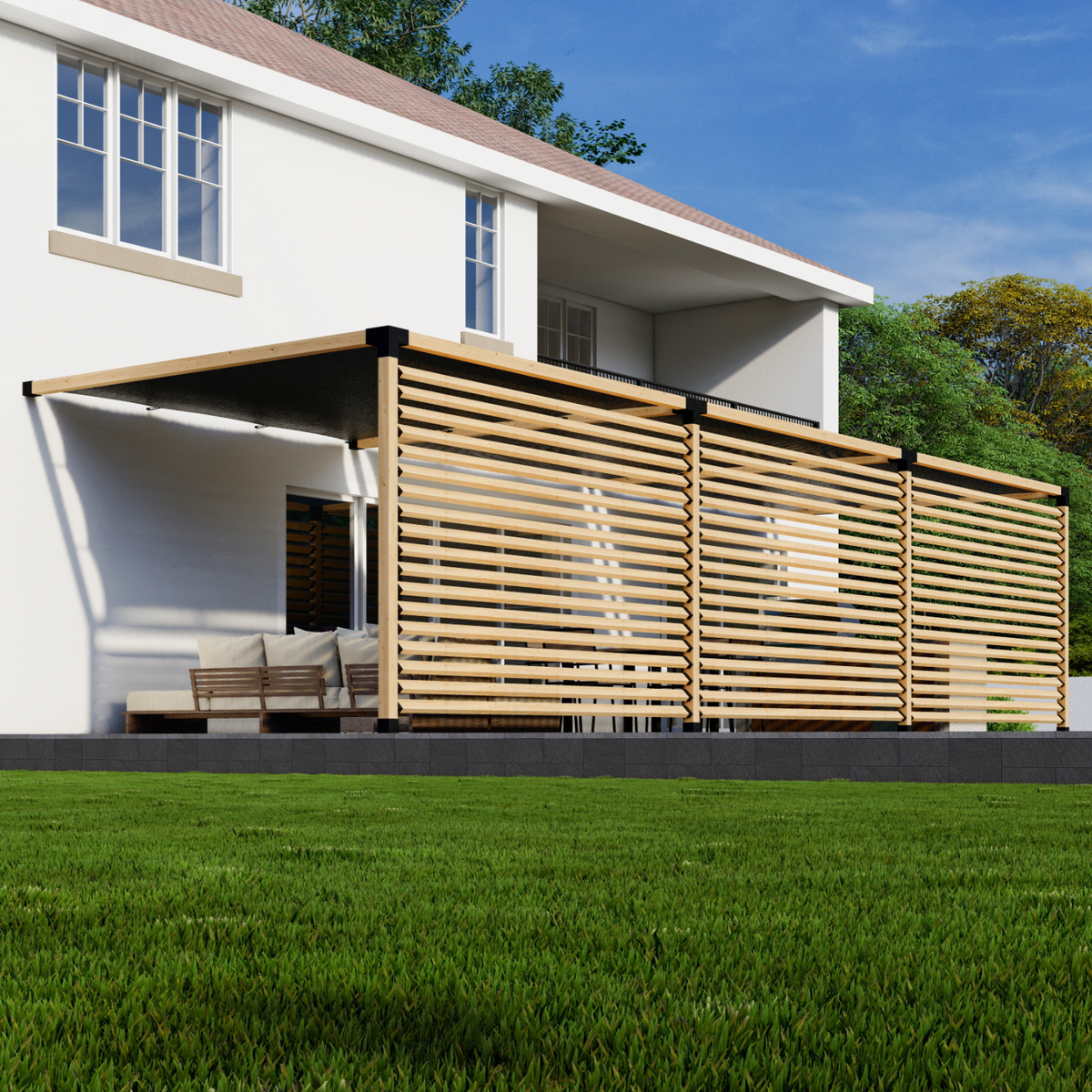 Kit pour pergola adossée et fixée au mur