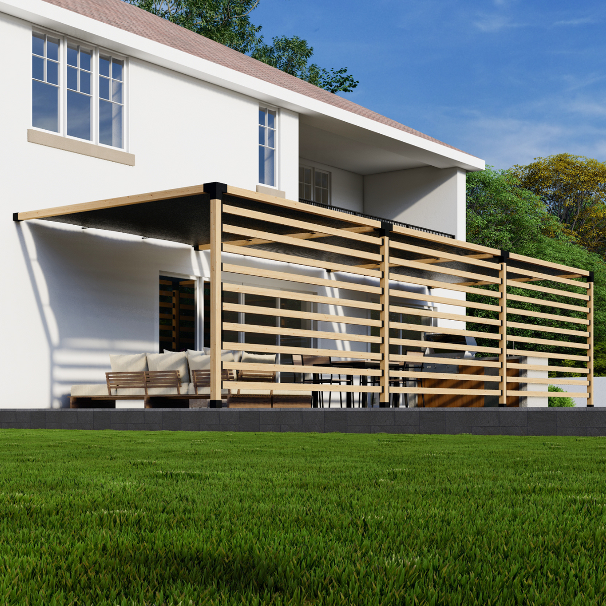 Kit de pergola en cèdre rouge (supports en acier 4x4 ou 6x6)