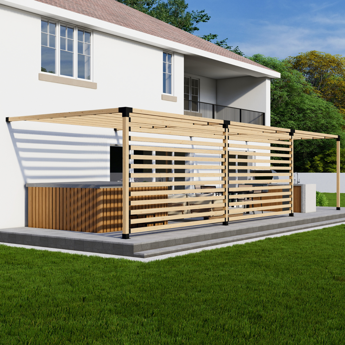 Kit pour pergola de terrasse / spa avec toit