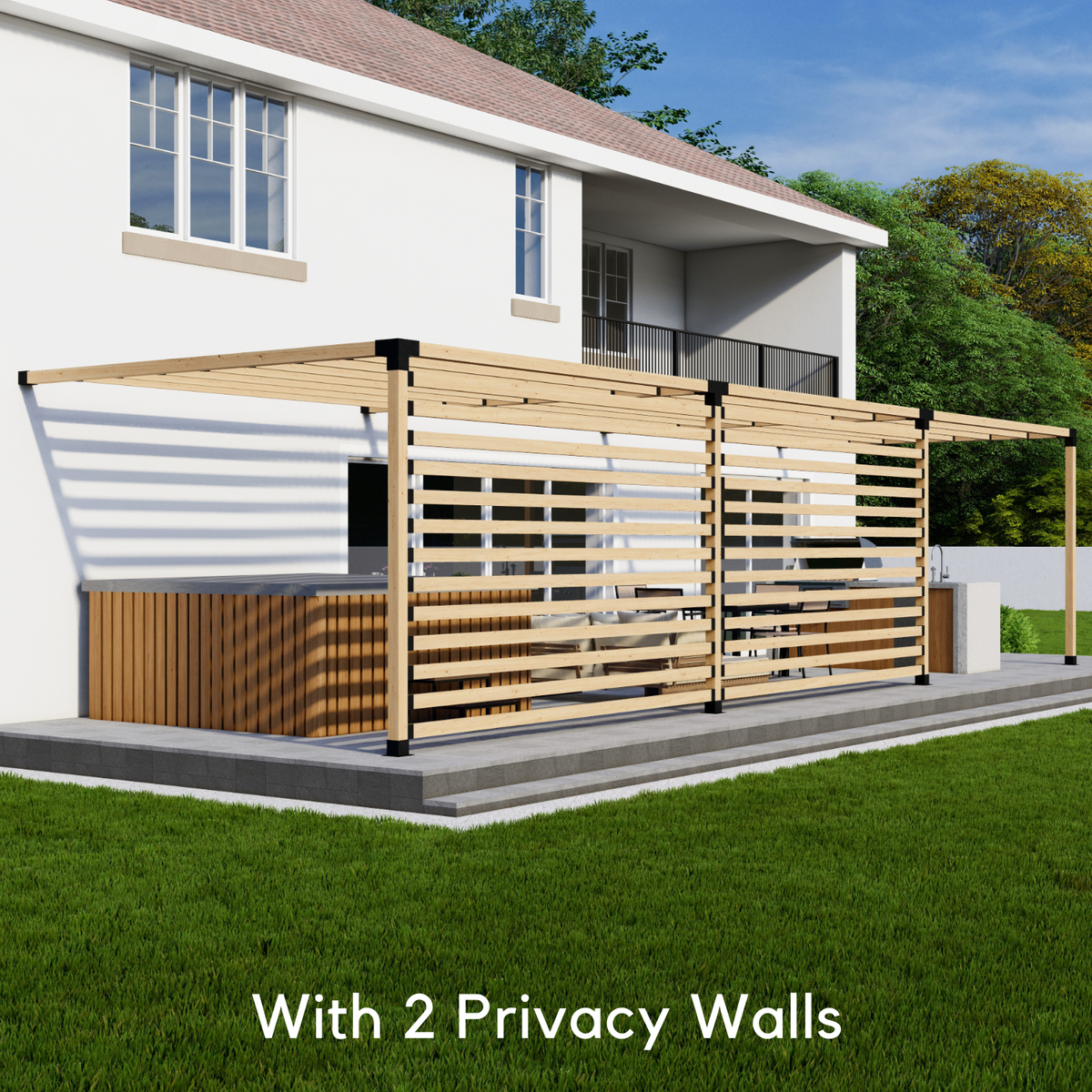Kit de supports pour pergola en bois avec quincaillerie noire
