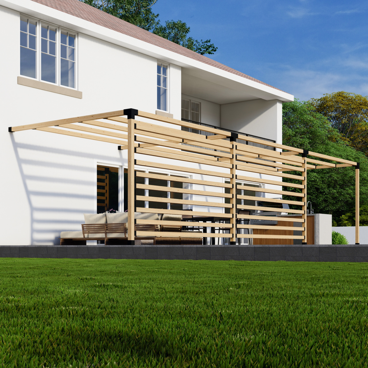 Kit de pergola pour terrasse arrière