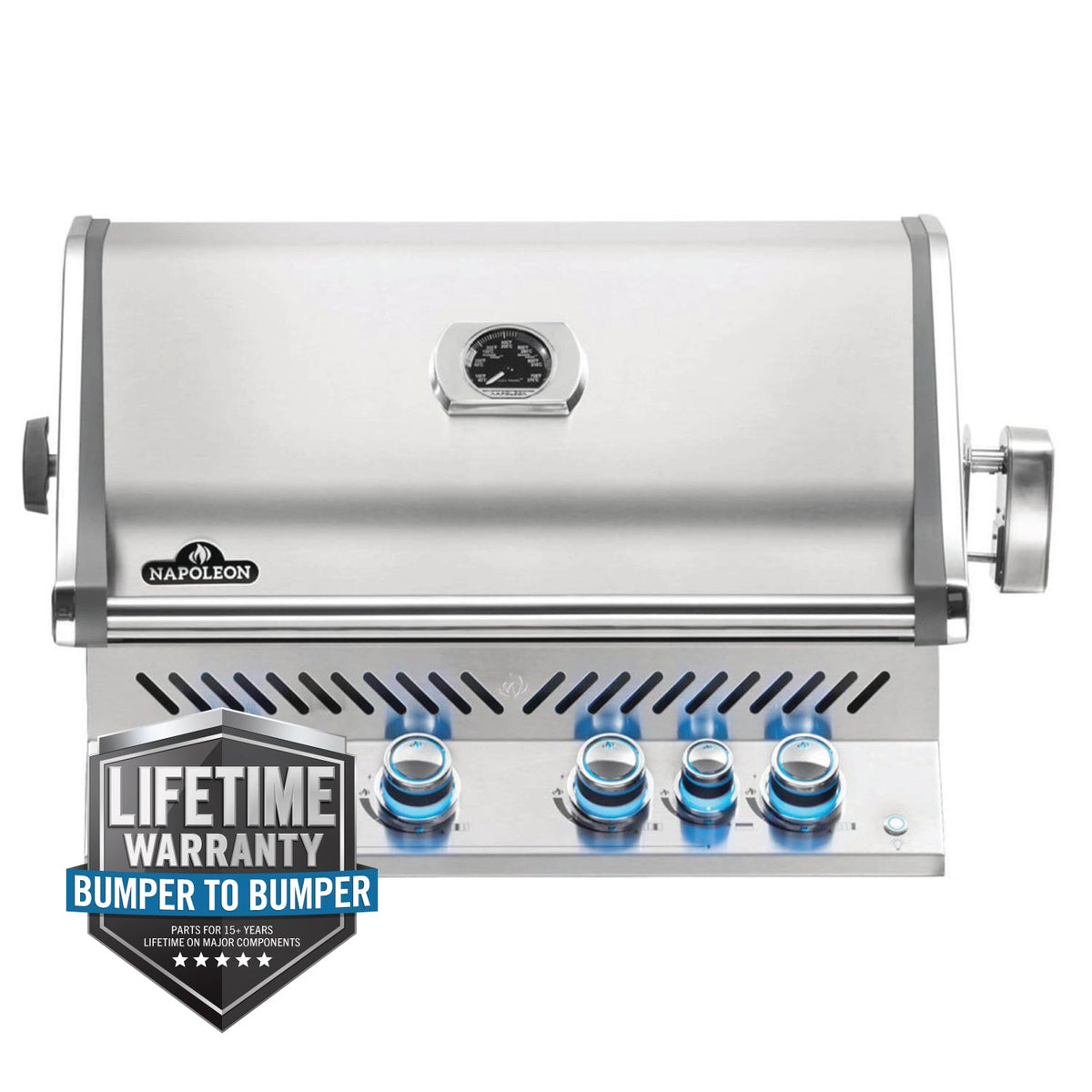 Napoleon Built-In Prestige PRO 500 RB – Barbecue encastrable 5 brûleurs avec brûleur infrarouge arrière, acier inoxydable