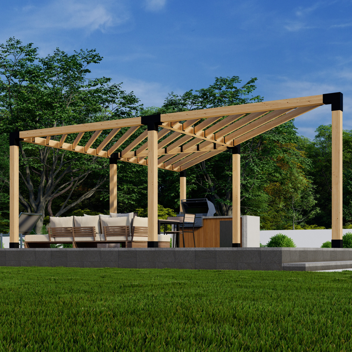 Kit de pergola d’angle extérieure