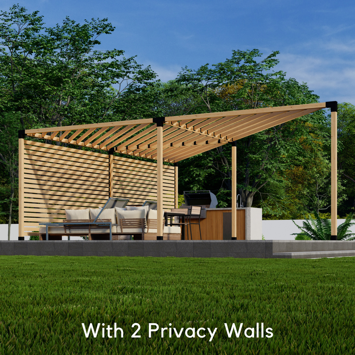 Kit pour pergola d’angle triangulaire avec toit
