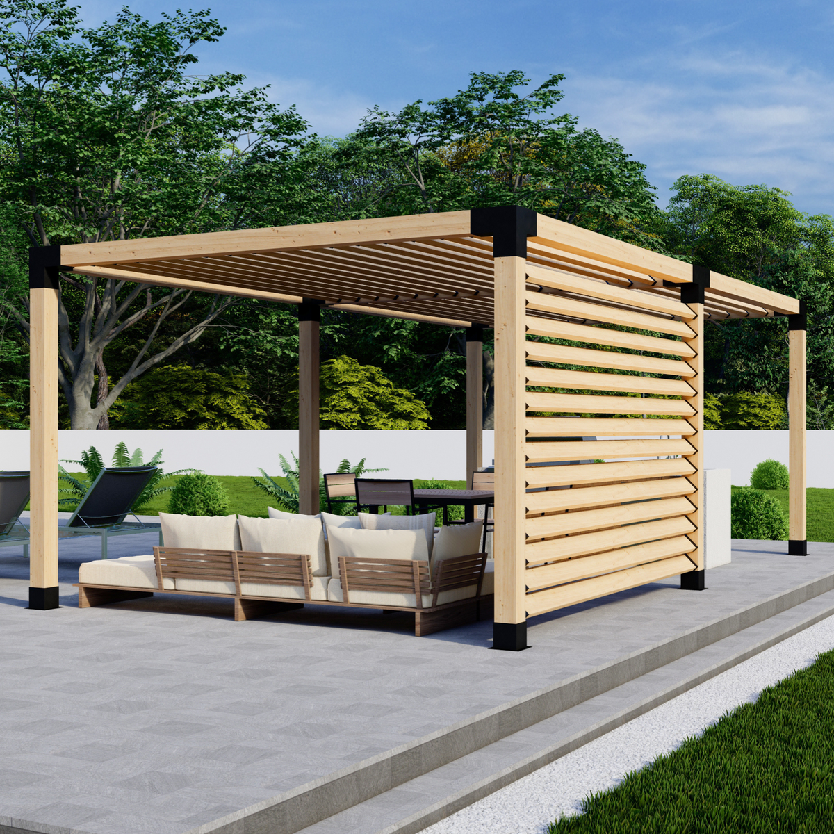 Kit de pergola extérieure avec toit