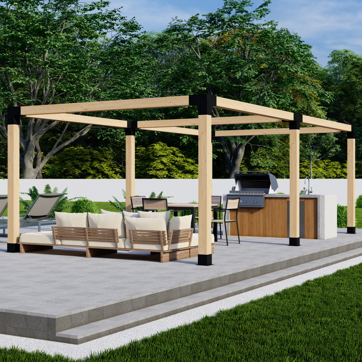Kit de supports pour pergola à structure en bois de charpente