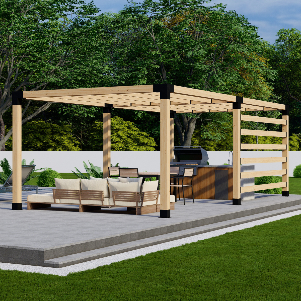 Kit simple de pergola pour jardin arrière